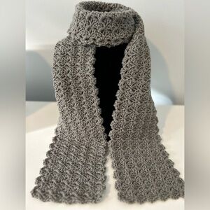Chic Gray Crochet Scarf